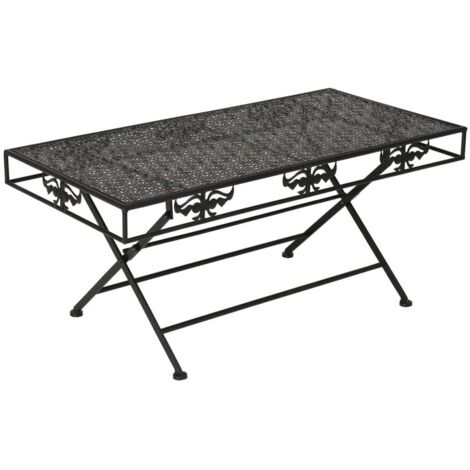 Table basse pliante Style vintage Métal 100x50x45 cm Noir vidaXL (1/5)