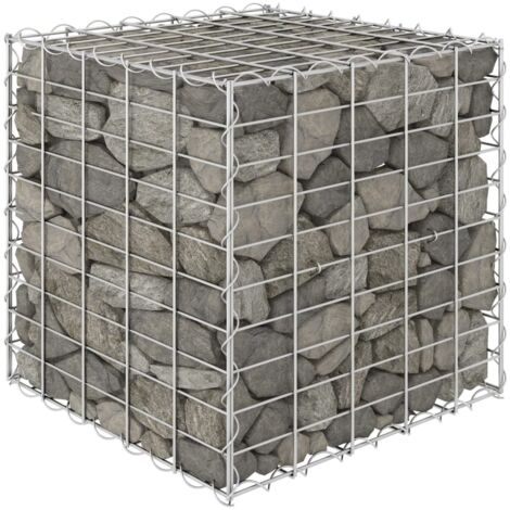 Vidaxl – Lit surélevé cube à gabion 50x50x50 cm – Fil d'acier antirouille – Grande capacité de charge – Pour parterres de fleurs et plantes