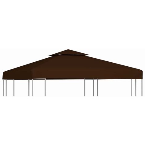 vidaXL 2-Tier Gazebo Top Cover 310 g/m² 3x3 m Brown