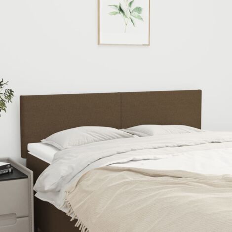 Têtes de lit 2 pcs Marron foncé 72x5x78/88 cm Tissu vidaXL