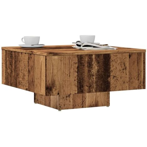 Table basse vieux bois 60x60x31,5 cm bois d'ingénierie vidaXL