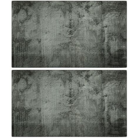 Planches à découper 2 pcs motif de béton Verre trempé vidaXL