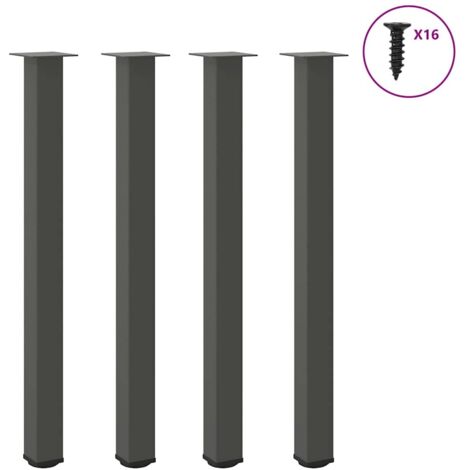 vidaXL Bar Table Legs 4 pcs Anthracite 110-112 cm Steel