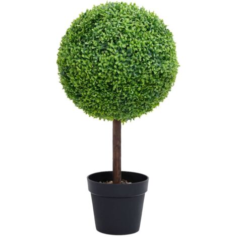 Plante de buis artificiel avec pot Forme de boule Vert 50 cm vidaXL