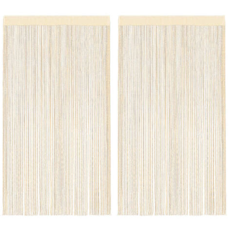 Rideau en fils 2 pcs 140 x 250 cm Crème vidaXL
