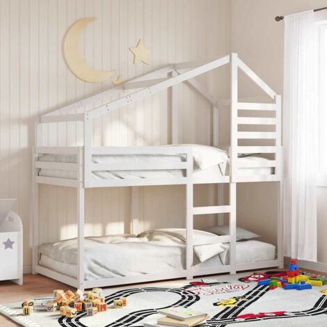 Lit superposé sans matelas blanc 80x200 cm bois de pin massif vidaXL