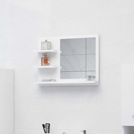 Miroir de salle de bain blanc 60x10,5x45 cm bois d’ingénierie vidaXL