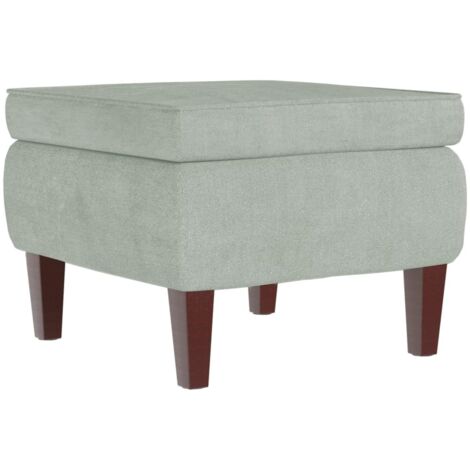 Tabouret avec pieds en bois Gris clair Velours vidaXL