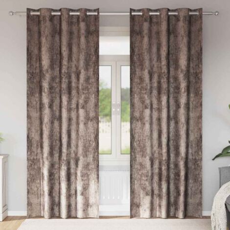 Rideau avec des rideaux 2 pcs Cappuccino 225 x 140 cm Velours vidaXL