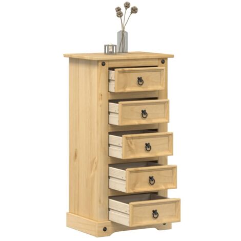 Table de chevet Corona 53x39x103 cm bois de pin massif vidaXL (1/6)