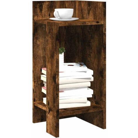 Tables d'appoint 2 pcs avec étagère chêne fumé 25,5x27x60 cm vidaXL