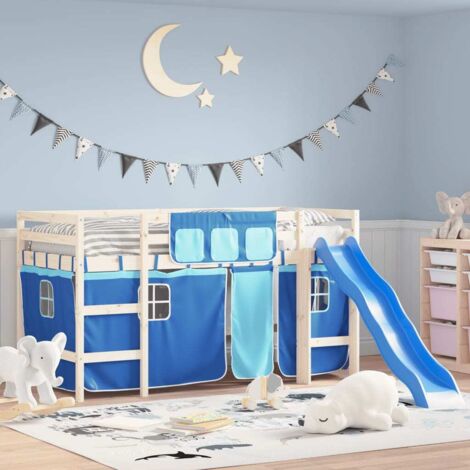 Vidaxl – Rideaux pour lit mezzanine bleu 100% polyester – Dimensions : 100x75 cm, 60x75 cm, 34x75 cm, 80x43 cm, 85x76 cm – Avec poches de rangement - vidaXL128143