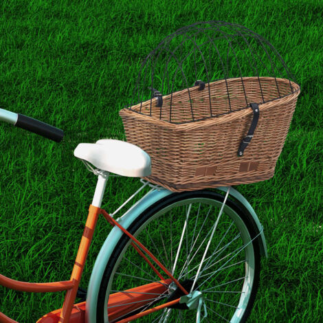 Vidaxl – Panier arrière de vélo en saule naturel avec couvercle en fer – Dimensions 55x31x36 cm – Fixation rapide – Charge maximale 7 kg