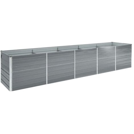 Lit surélevé de jardin Acier galvanisé 400x80x77 cm Gris vidaXL