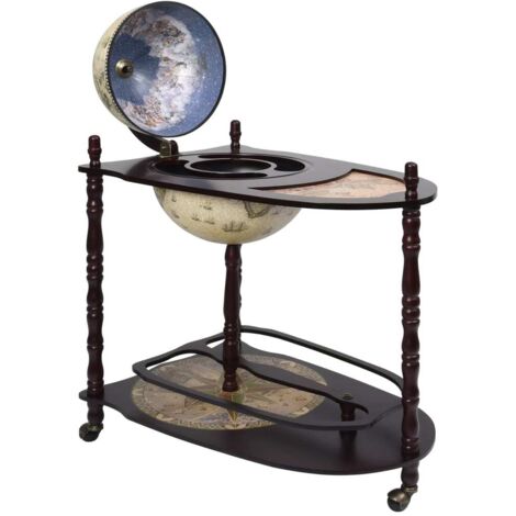 Support de vin autoportant globe Bois d'eucalyptus Vert vidaXL (1/6)