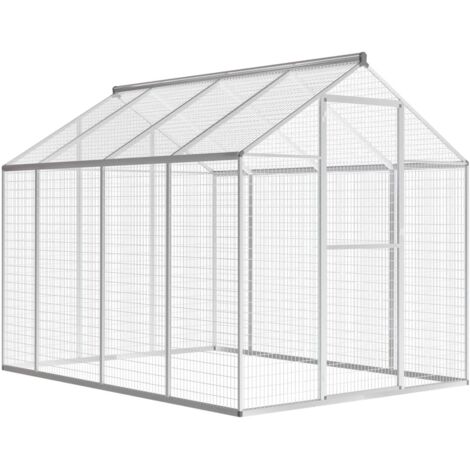 Vidaxl – Volière d'extérieur en aluminium 178 x 242 x 192 cm – Grille 5 x 2,5 cm – Assemblage facile – Convient aux oiseaux