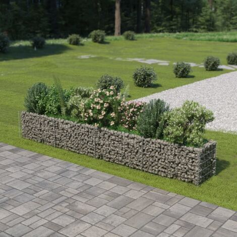 Vidaxl – Lit surélevé en gabion acier galvanisé 360x50x50 cm – Rempli de pierres pour bordures solides – Résistant aux intempéries et antirouille