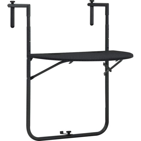 vidaXL Hanging Balcony Table Black 60x64x83,5 cm Plastic Rattan Look (1/5)