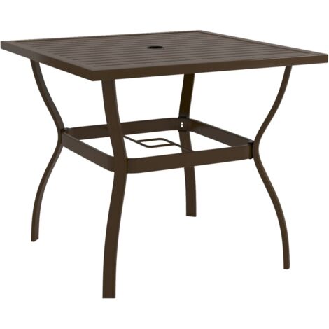 vidaXL Garden Table Brown 81,5x81,5x72 cm Steel (1/5)