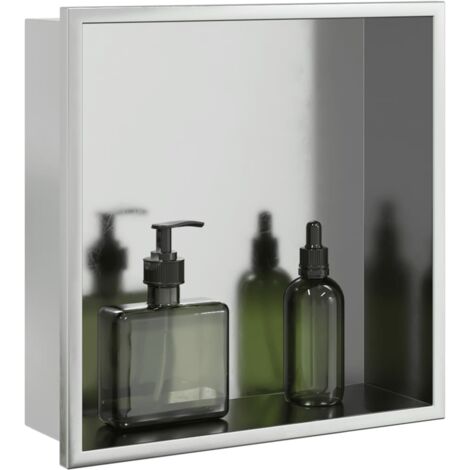 Vidaxl – Niche de douche argenté brossé 32x32x9 cm – Acier inoxydable – Encastrée dans le mur – Pour salle de bains et cuisine