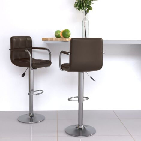 Tabourets de bar lot de 2 marron similicuir vidaXL (1/5)