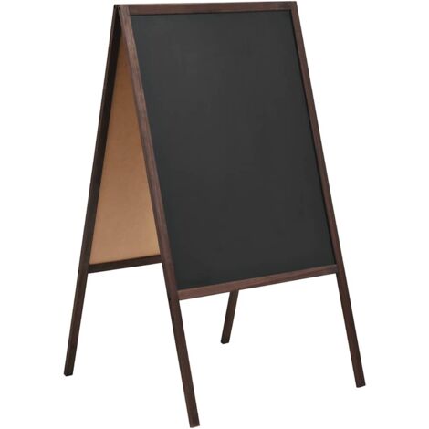 Tableau noir double face Bois de cèdre Autoportant 60x80 cm vidaXL
