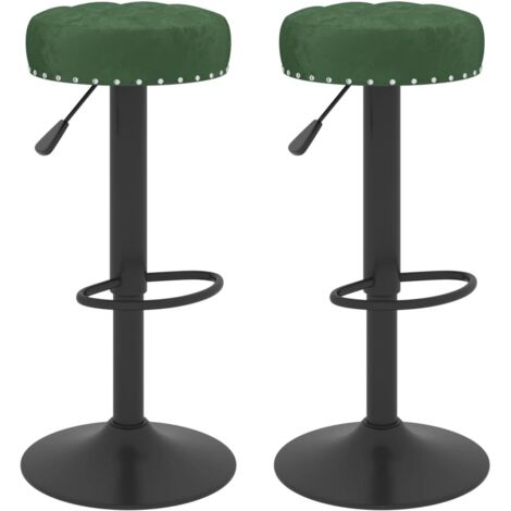 vidaXL Tabourets de bar lot de 2 vert foncé velours (1/5)