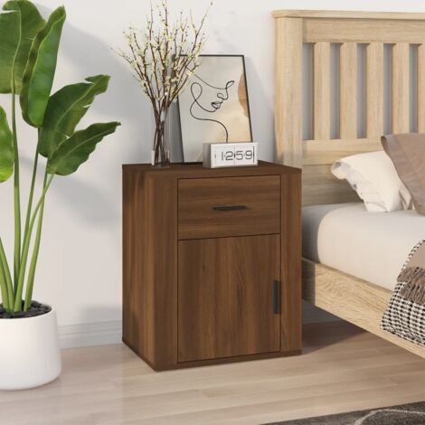 Table de chevet Chêne marron 50x36x60 cm Bois d'ingénierie vidaXL (1/5)