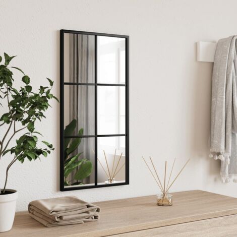 Miroir mural noir 30x60 cm rectangulaire fer vidaXL