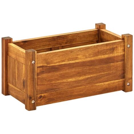 Vidaxl – Lit surélevé de jardin en bois d'acacia 50x25x25 cm – Finition à l'huile naturelle – Fond en lattes pour drainage optimal