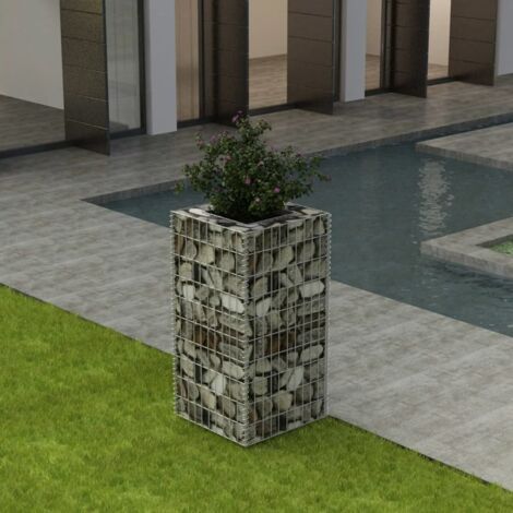 Vidaxl – Lit surélevé gabion acier galvanisé 50x50x100 cm – Résistant aux intempéries – Capacité de charge 1400 kg/m³ – Pour parterres de fleurs
