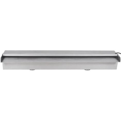 Vidaxl – Lame d'eau rectangulaire à LED 60 cm en acier inoxydable SS304 – Éclairage blanc – Débit constant pour piscine – Fiche incluse