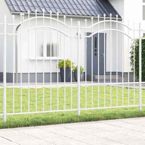 Clôture de jardin Blanc 190 cm Acier peint par poudre vidaXL