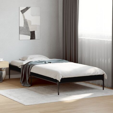 Cadre de lit sans matelas noir 90x190 cm vidaXL (1/6)