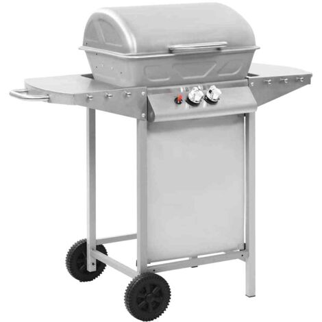 Vidaxl – Barbecue à gaz 2 zones de cuisson – Acier inoxydable et enduit de poudre – Dimensions 108x55x100 cm – Puissance 5,5 kW (1/10)