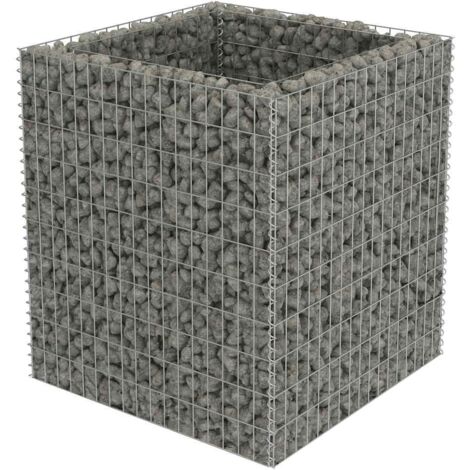 Vidaxl – Lit surélevé gabion acier galvanisé 90x90x100 cm – Résistant aux intempéries – Capacité de charge 1400 kg/m³ – Installation sécurisée