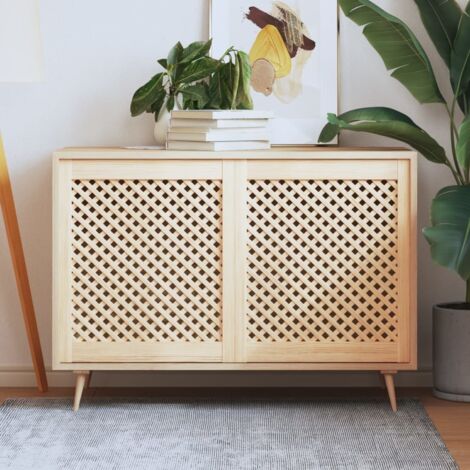 Vidaxl – Porte de placard en bois de pin massif 2 pcs 59,5x69 cm – Design en treillis pour circulation d'air – Assemblage requis
