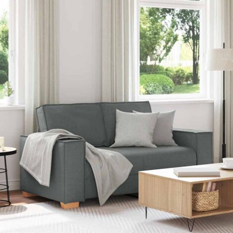 Vidaxl – Canapé convertible 2 places gris foncé 120 cm – Tissu polyester durable – Accoudoirs larges – Confort optimal pour salon (1/5)