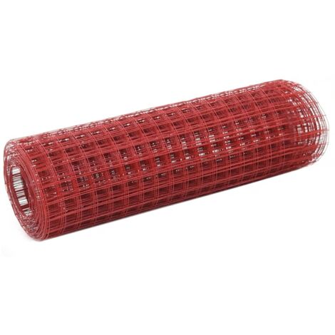 Grillage Acier avec revêtement en PVC 10x0,5 m Rouge vidaXL