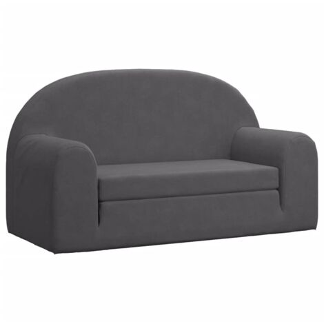 Vidaxl – Canapé-lit 2 places anthracite en peluche douce – Dimensions 84x90x45cm – Housse amovible – Pour enfants – Confort optimal