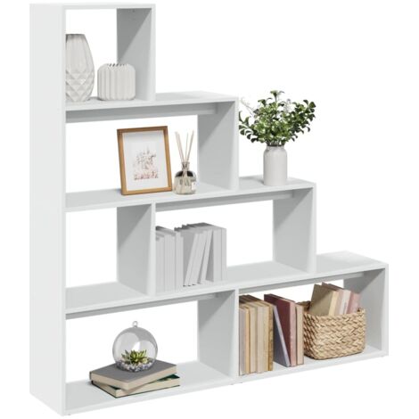 Étagère séparatrice de pièce à 4 niveaux blanc 143,5x29x143,5cm vidaXL