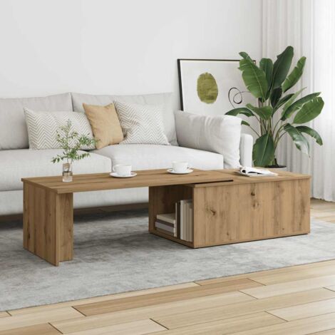 Table basse chêne artisanal 150x50x35 cm bois d'ingénierie vidaXL