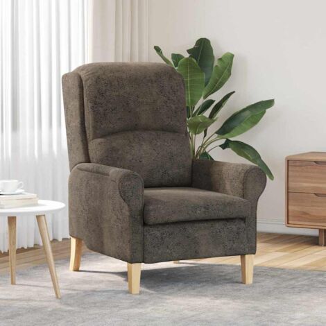 Vidaxl – Fauteuil relax gris foncé en faux cuir – Dimensions 76 x 94 x 102 cm – Ergonomique avec accoudoirs roulés – Idéal pour salon moderne (1/5)