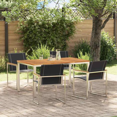 EnsembledeRepasdeJardin 5 pcs Teck massif vidaXL (1/5)