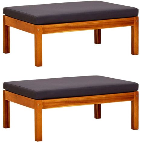 Repose-pieds de jardin lot de 2 Bois d'acacia massif vidaXL
