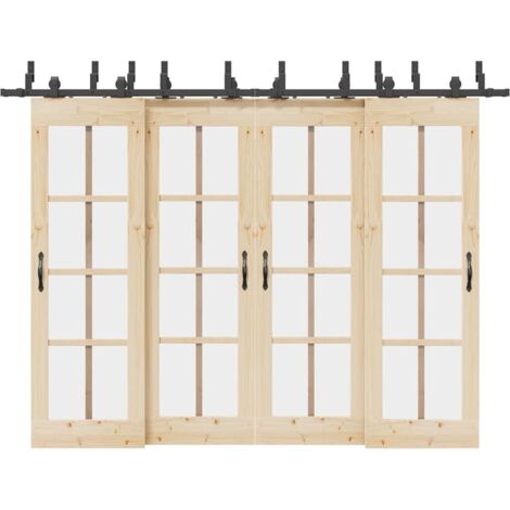 Kit de quincaillerie de porte coulissante 305 cm acier noir vidaXL (1/5)