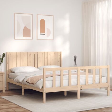 Cadre de lit sans matelas 160x200 cm bois massif de pin vidaXL (1/5)