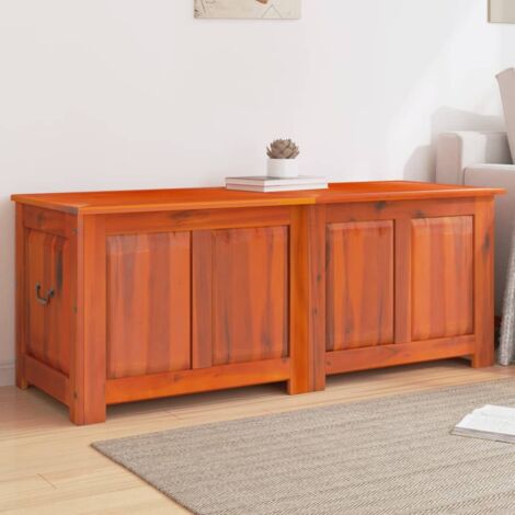 Coffre de rangement avec couvercle marron bois massif d'acacia vidaXL