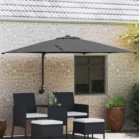 Parasol de jardin Anthracite et noir 248.5 x 247.5 x 160 cm vidaXL