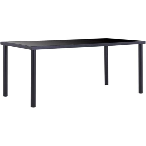 Table à manger Noir 180x90x75 cm Verre trempé vidaXL (1/5)